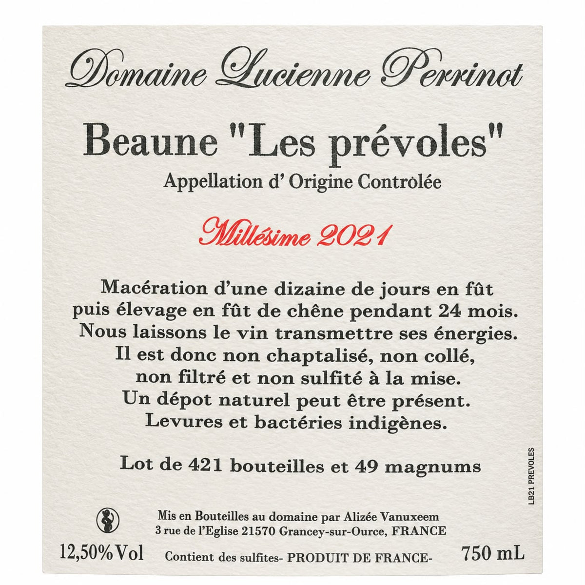 Domaine Lucienne Perrinot - Beaune "Les Prevoles" 2021