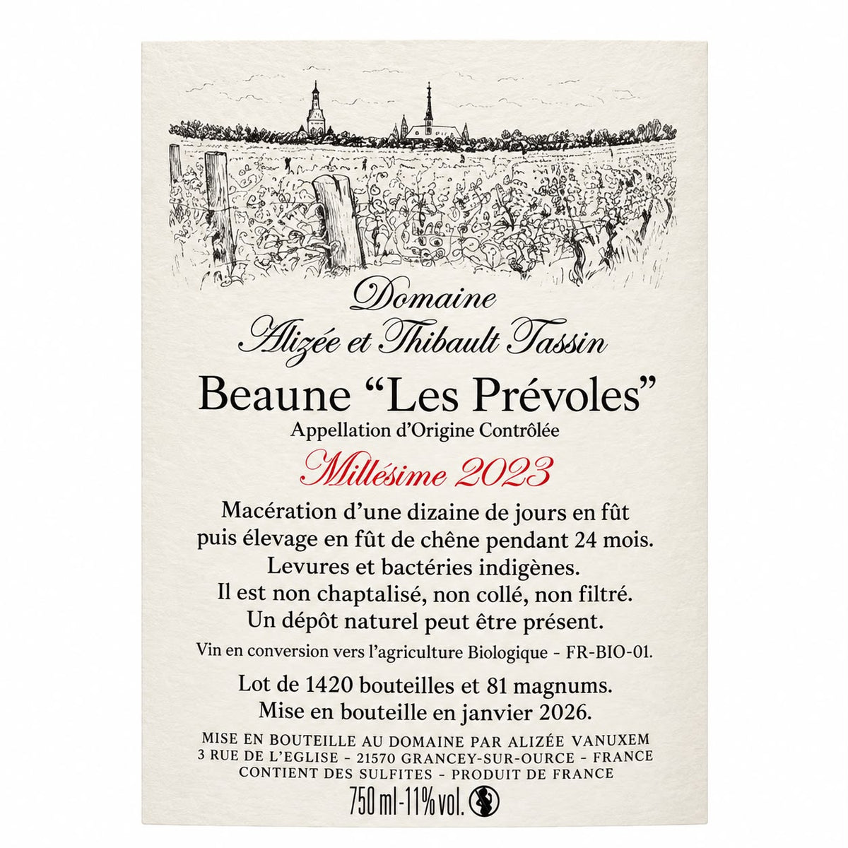 Domaine Lucienne Perrinot - Beaune "Les Prevoles" 2023